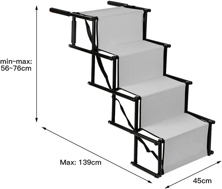 Supfine Hunderampen für Grosse Hunde, Bis 50 kg Belastbar Hundetreppe, Hunde Auto Rampen Faltbar, 4