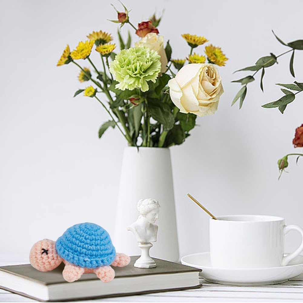 WEBEEDY 4 Sets DIY Häkel-Schildkröten-Schlüsselanhänger Anfänger-Schildkröten-Häkelset Für Erwachsen