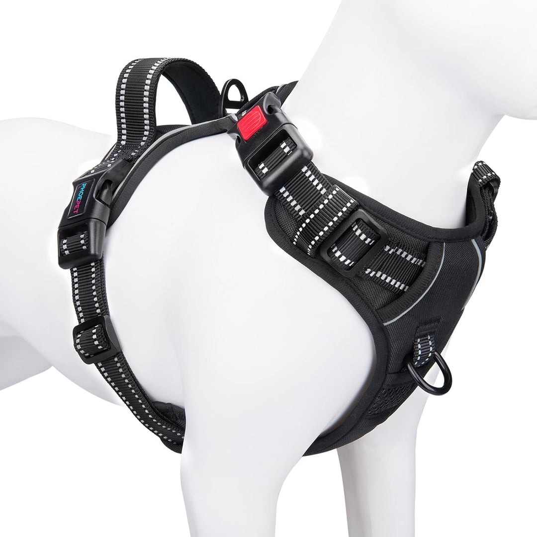 PHOEPET Hundegeschirre ohne Ziehen für kleine Hunde, reflektierende, verstellbare Front-Clip-Weste m