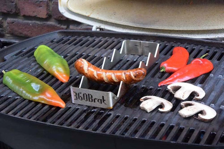 360Brat Halterung Bräter 5.9 Bratwursthalter Edelstahl 3mm BBQ Gestell für 5 Würste