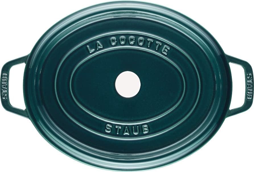 STAUB Gusseisen Bräter/Cocotte, Oval 37 cm, 8 L, Aromaregen Funktion, Für alle Herdarten geeignet, L