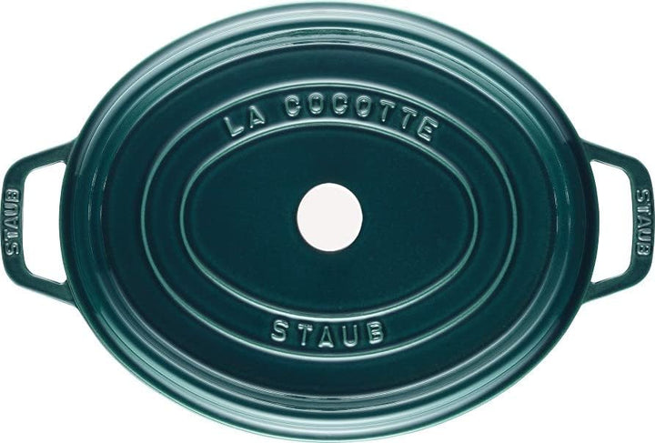 STAUB Gusseisen Bräter/Cocotte, Oval 37 cm, 8 L, Aromaregen Funktion, Für alle Herdarten geeignet, L