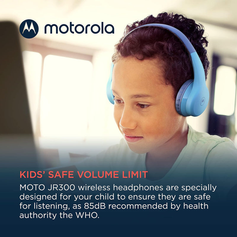 Motorola Sound Moto JR300 Bluetooth Kinder Kopfhörer mit Mikrofon – Leichter Over Ear für,Lautstärke