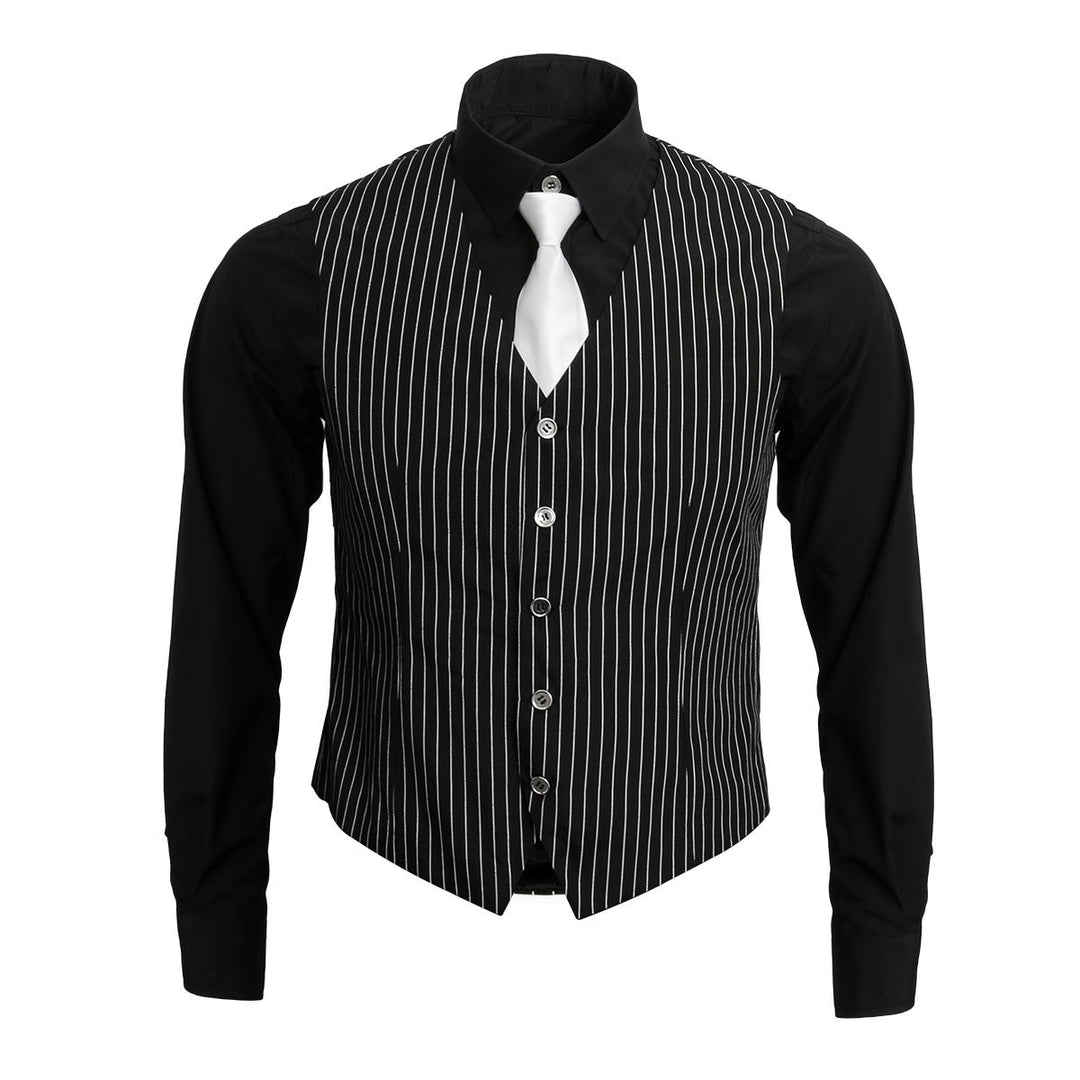 Nofonda 1920er Gangsterhemd für erwachsene Männer, Weste und Krawatte, 20er Kostüm-Outfit, Anzug, Vi