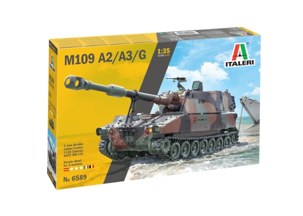 Italeri 6589 6589S 1:35 M-109/A2-A3G Haubitze-originalgetreue Nachbildung, Modellbau, Plastik Bausat