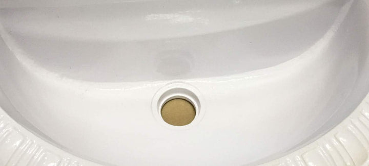 Brunnen 72cm Wandbrunnen weiss Alu Waschbecken im Nostalgie Antik-Stil (c)