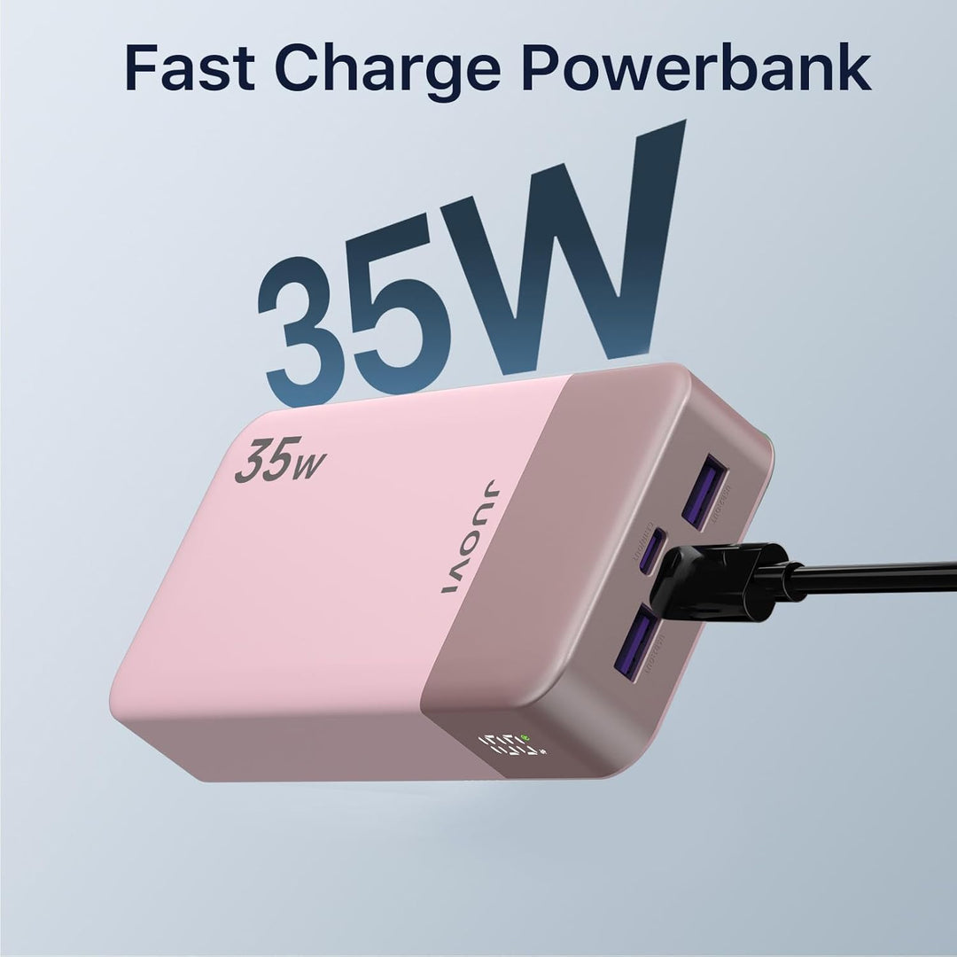 JUOVI J2651 Power Bank, 35W 20000mAh USB C In &amp; Out Power Bank, Akku-Pack mit QC3.0+PD3.0 35W High-S