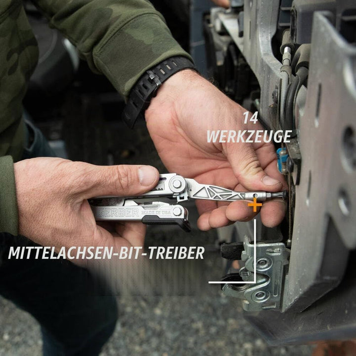 Gerber Multifunktionswerkzeug mit Leder-Scheide und Bit-Set, Center-Drive Plus, 30-001599, Center-Dr