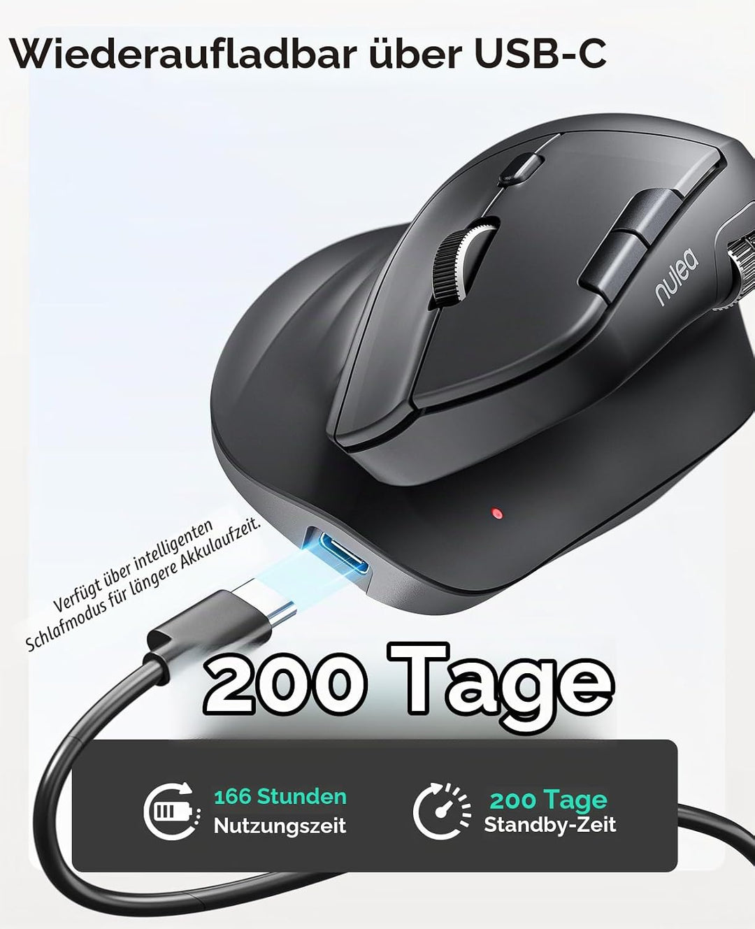 Nulea M502 Ergonomische vertikale drahtlose Maus