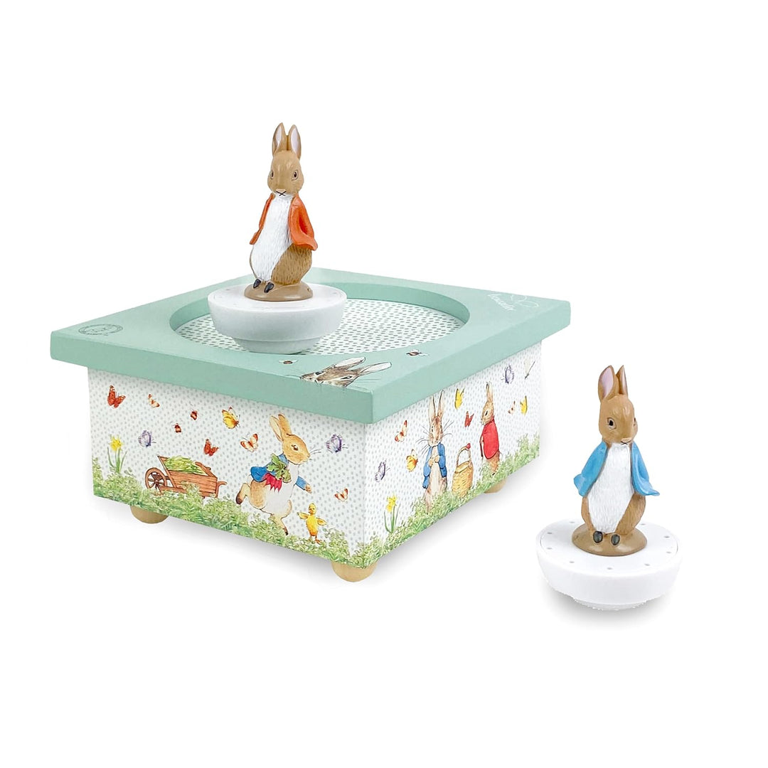 Trousselier 6260091 Spieluhr mit tanzenden Figuren für Kinder, Peter Hase, magnetisch, Musikbox, Mus