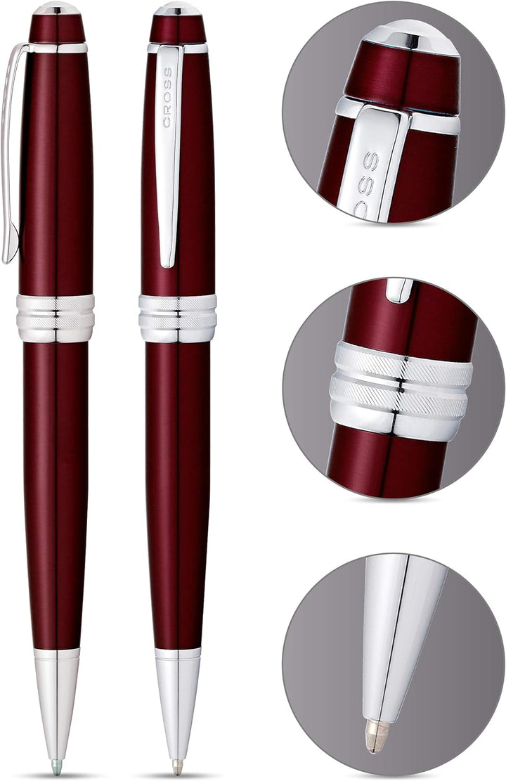 Cross Bailey Kugelschreiber (Drehmechanik, Schreibfarbe schwarz, Strichstärke M) Rot-Lack Rot-Lack S