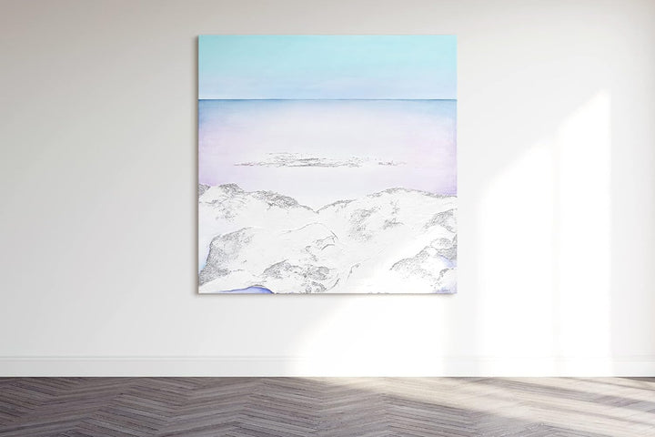 YS-Art Luxus Abstrakt Acryl Gemälde auf Leinwand Gelassenheit handgemalt Wandbilder Wohnzimmer moder