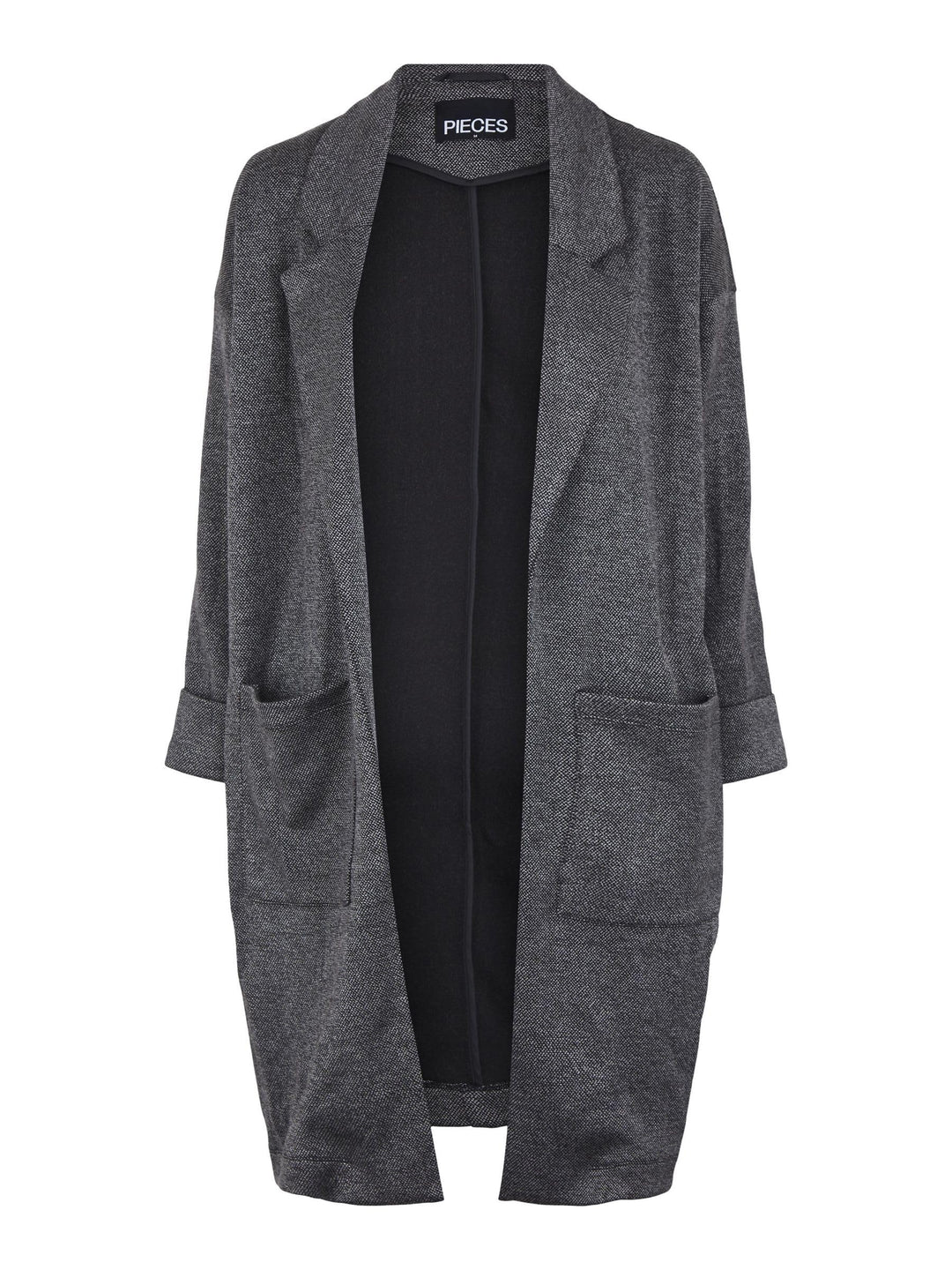PIECES Damen Mantel, Dark Grey Melange
