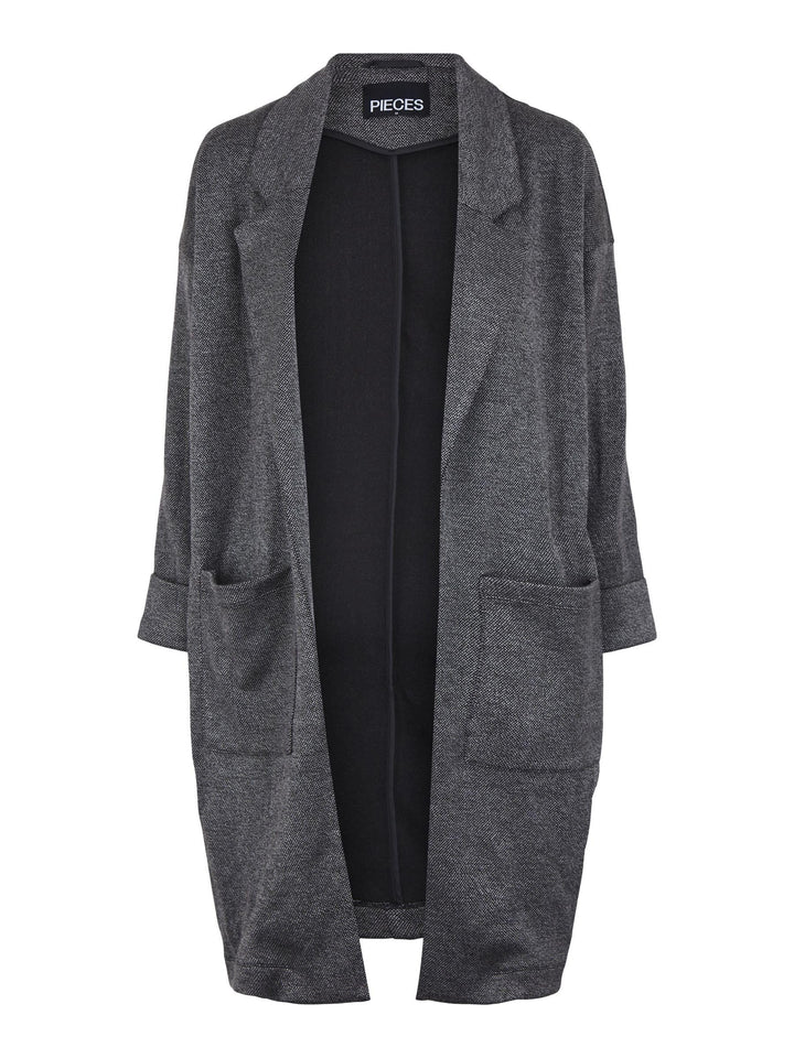 PIECES Damen Mantel, Dark Grey Melange