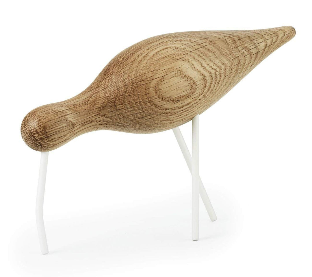Normann Copenhagen Shorebird Figur, Holz-Edelstahl, weiss, 22 x 6.5 x 14 cm