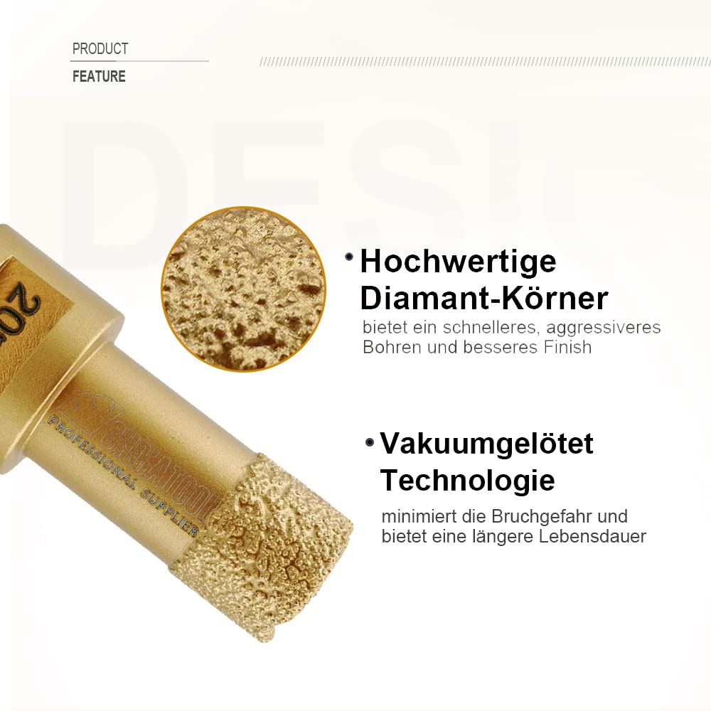 SHDIATOOL Diamant-bohrkrone Durchmesser 68mm Diamanthöhe 15MM für Porzellan Fliese Granit Marmor Tro