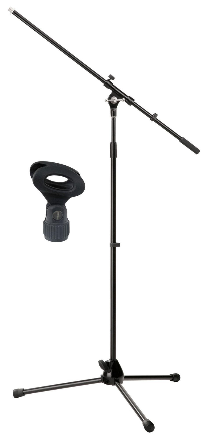 Pronomic MS-15 Pro Mikrofonstativ mit Galgen SET (stabiler Dreibein, Gummifüsse, höhenverstellbar, a
