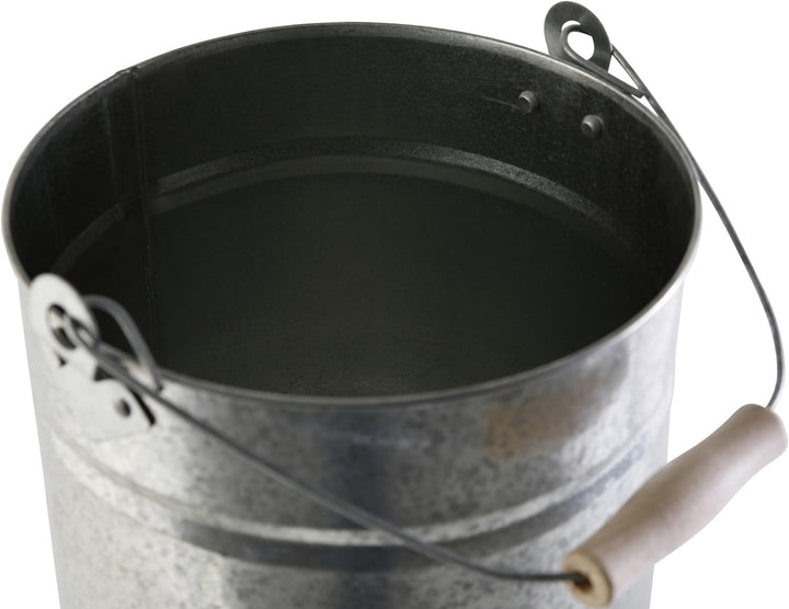 Kamino-Flam Zink-Ascheeimer mit Deckel - Kohleneimer klein, 14l - Kohleeimer verzinkt - Zinkeimer /
