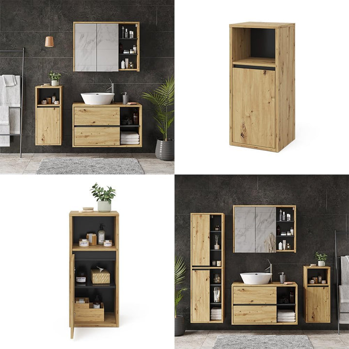 Vicco Midischrank Viola, Goldkraft Eiche/Anthrazit, 38 x 80 cm, Goldkraft Eiche