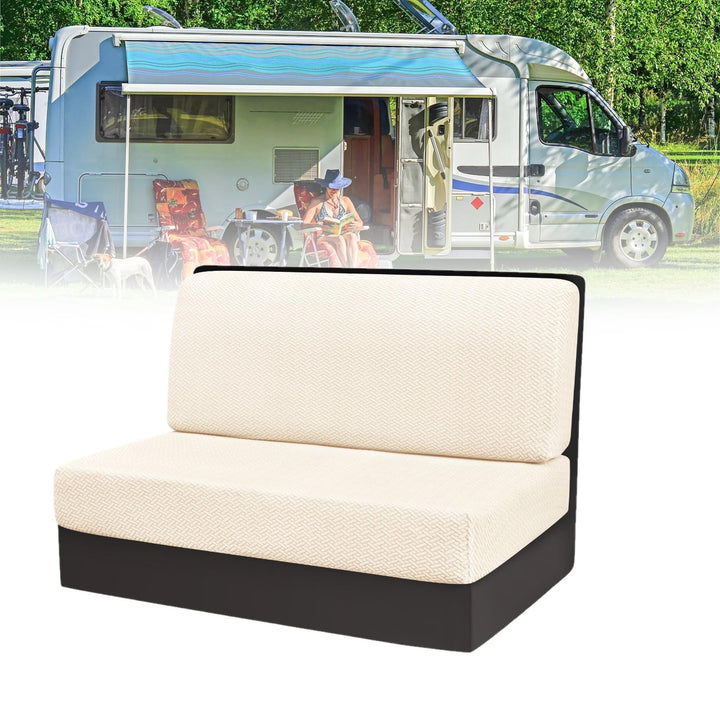 Wohnmobil Sitzbezüge, 2 Stück (1 Set) Stretch Wohnwagen Sofa-Sitzkissenbezug Jacquard RV-Sofabezug C