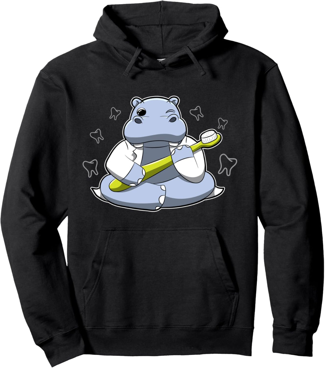 Doktor Nilpferd - Lustiges Zahnarzt-Tier - Flusspferd Pullover Hoodie