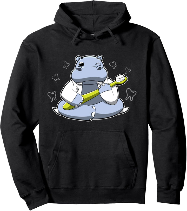 Doktor Nilpferd - Lustiges Zahnarzt-Tier - Flusspferd Pullover Hoodie