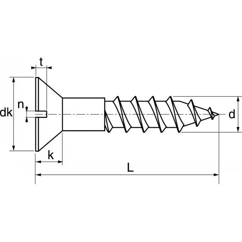 irsa24 500 X Senk-Holzschrauben mit Schlitz DIN 97 A2 2,5X10 Holzschraube 2,5 x 10 ... Edelstahl A2