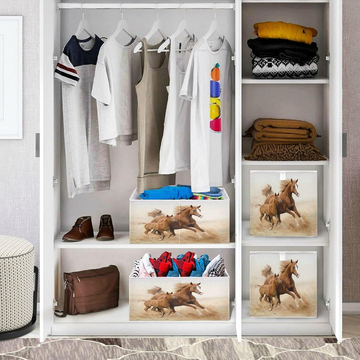 Vnurnrn Laufendes Pferd Kunst Kleidung Spielzeug Box Faltbare offene Aufbewahrungsboxen Organizer gr