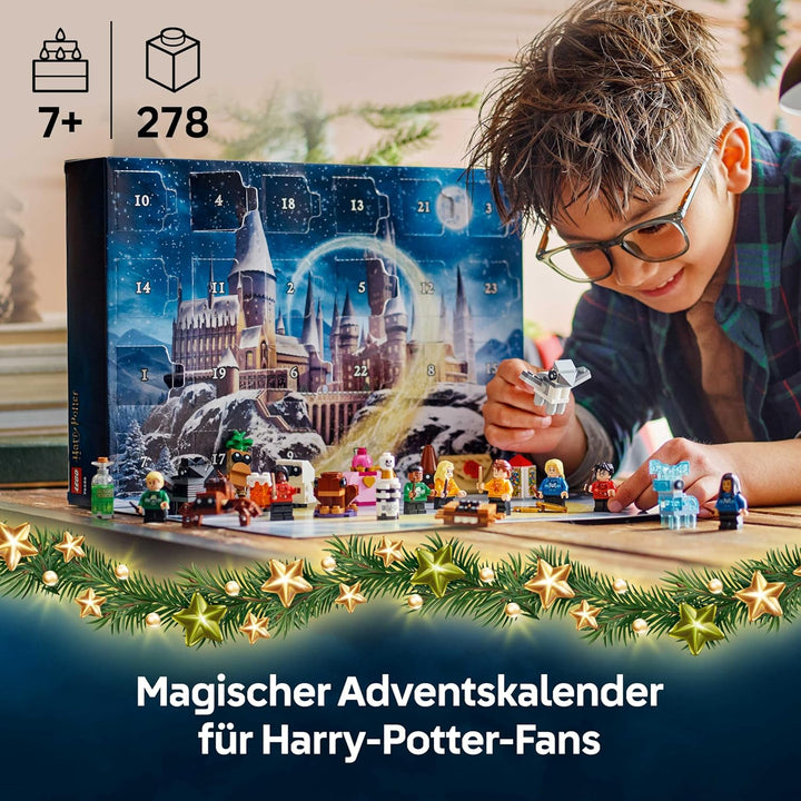 LEGO Harry Potter Adventskalender 2025 - Weihnachten Spielzeug mit 24 Überraschungen - 8 Minifiguren