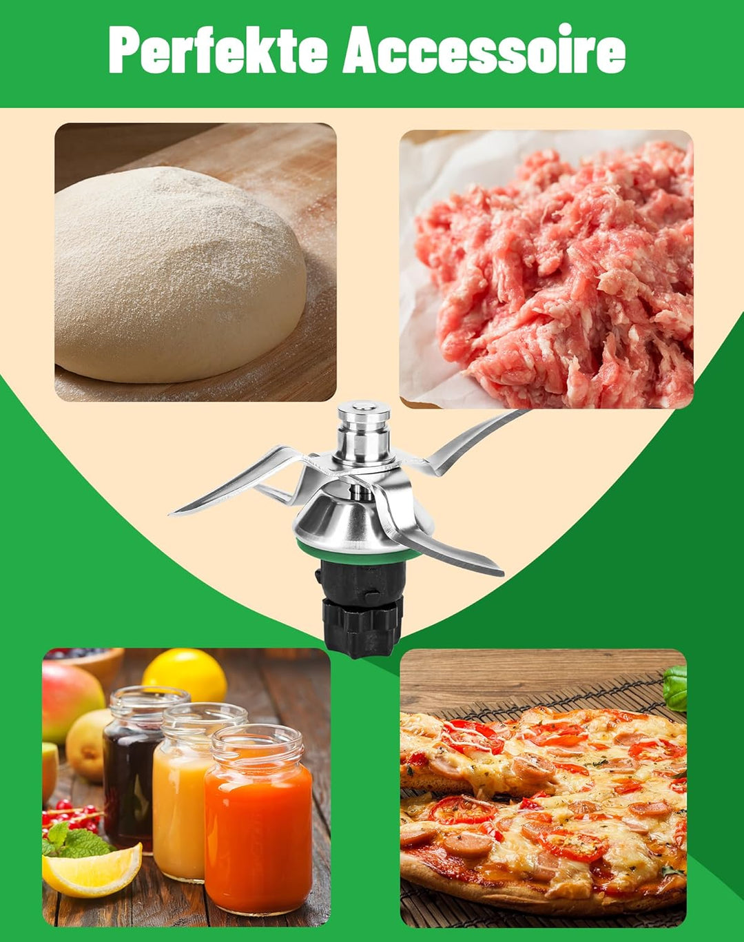 TM5 Messer für Thermomix TM5 TM6 Ersatzmesser für Vorwerk Thermomix TM5 Mixmesser mit Dichtring Edel