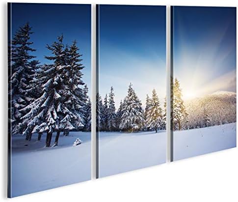 islandburner Bild Bilder auf Leinwand Winterlandschaft Alpen Berge Schnee 3p XXL Poster Leinwandbild