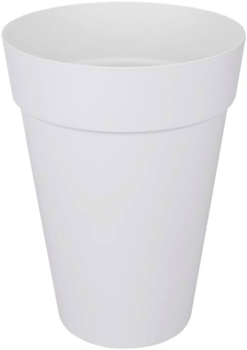 elho loft urban Rund Hoch 35 Blumentopf – Runder Blumentopf in Weiss – Stilvolle Dekoration für den
