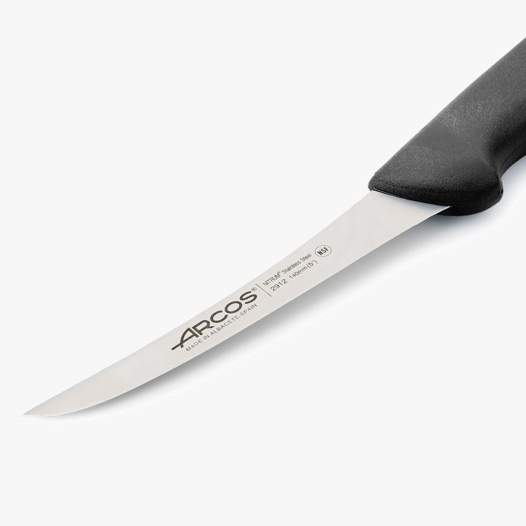 Arcos Ausbeinmesser Curvado Semiflexibel - Edelstahlklinge 140 mm - Schwarzer Polypropylen-Griff - I
