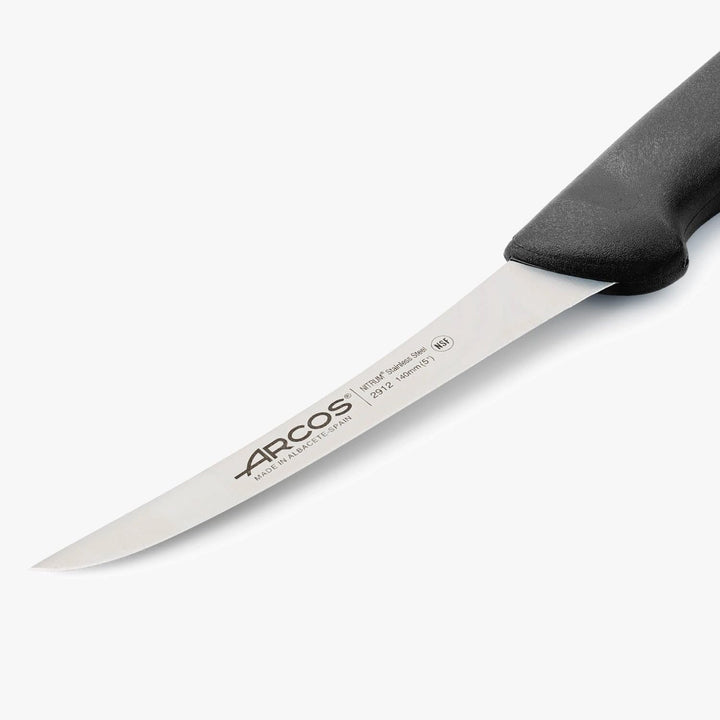 Arcos Ausbeinmesser Curvado Semiflexibel - Edelstahlklinge 140 mm - Schwarzer Polypropylen-Griff - I