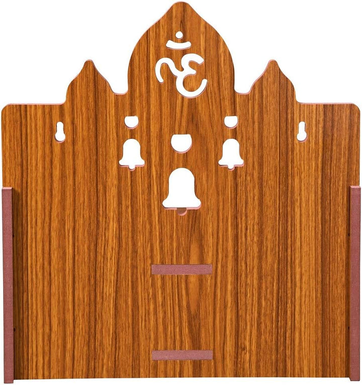 MS Enterprise Wandbehang aus Holz mit Mandir-Puja-Motiv, Dekoration für Büro oder Zuhause, Rot, Rot