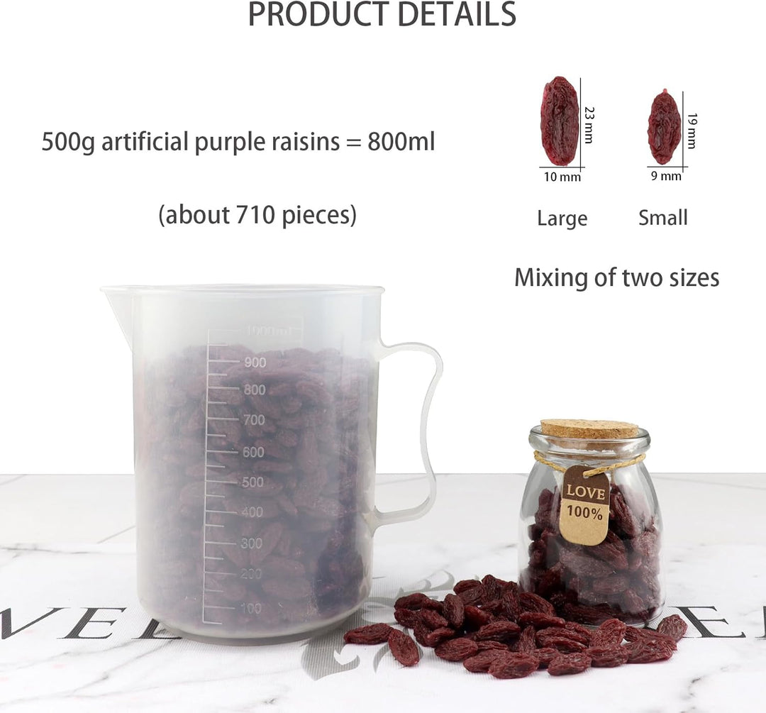 Künstliche lila Rosinen 500g (710Pcs) gefälschte getrocknete Früchte für Hauptküche Tisch Mittelstüc