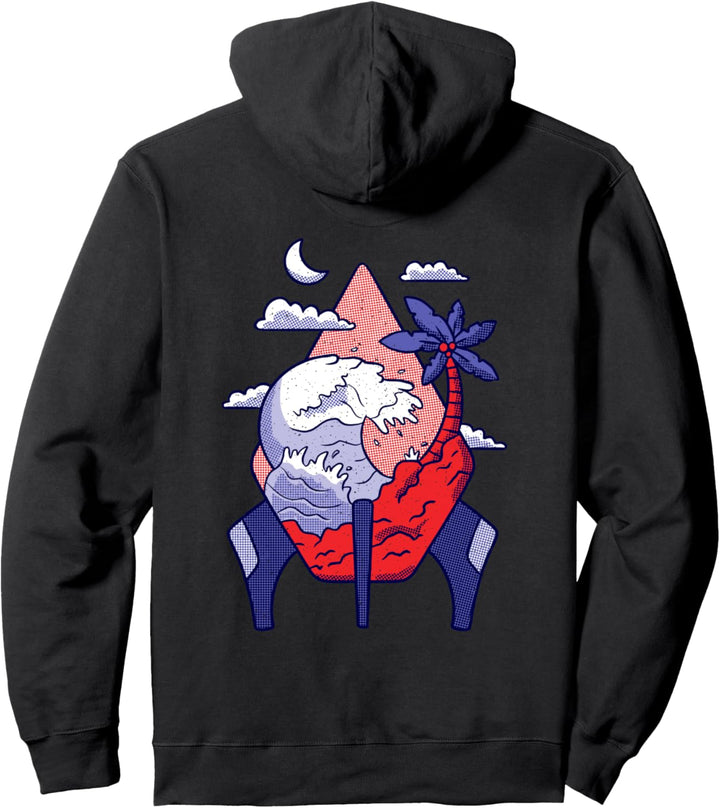 Abstrakte Weltraumraketen-Kunst Pullover Hoodie