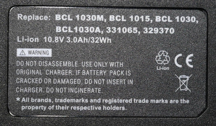 PowerSmart® 10,80V 3000mAh Li-Ion Kompatibler Ersatzakku für Hitachi 329369, 329370, 329371, 329389,