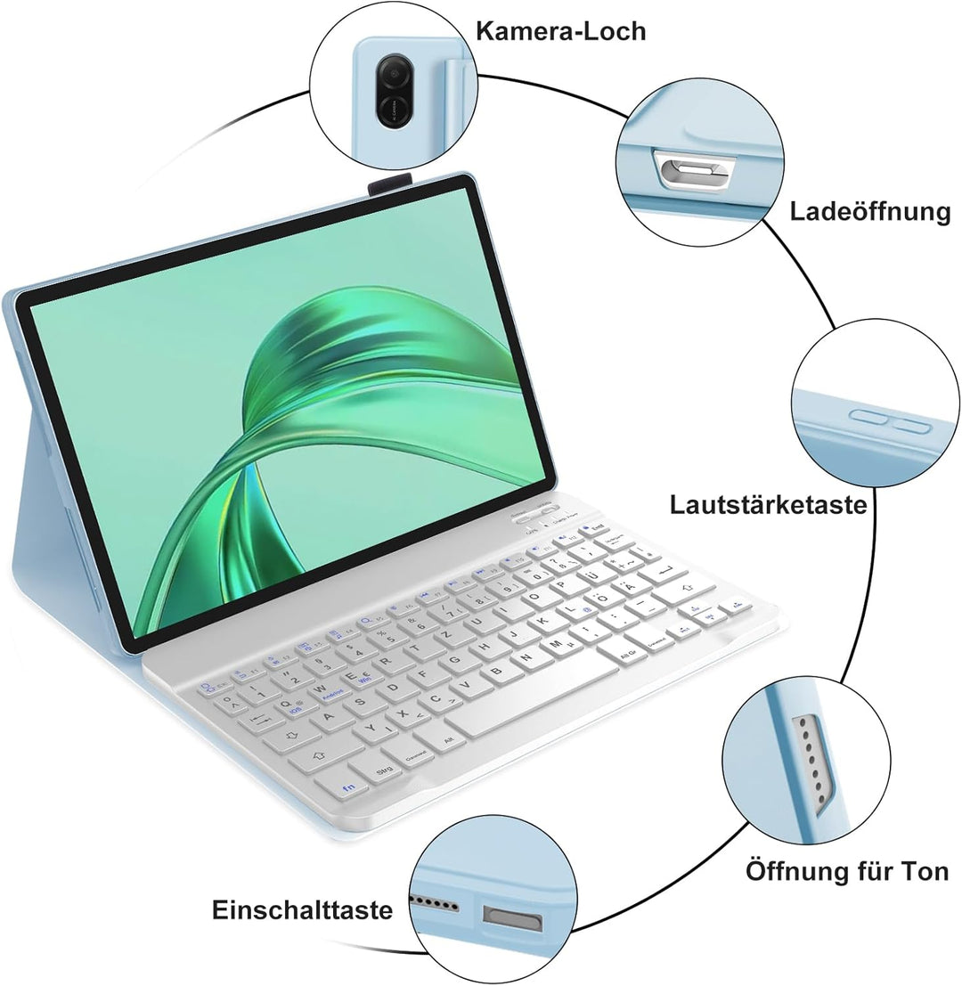 IVEOPPE Tastatur Hülle für Honor Pad X8a, Hülle mit Tastatur für Honor Pad X8a 11 Zoll, Bluetooth Ab