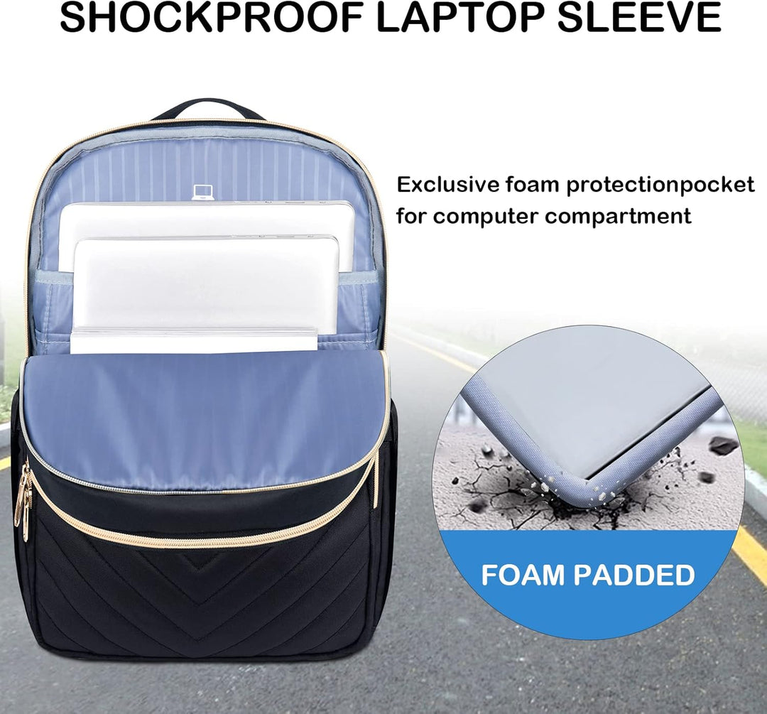 VANKEAN 15.6 Zoll Laptop Rucksack Damen, Schulrucksack wasserdicht Damen Herren Arbeitstasche mit US