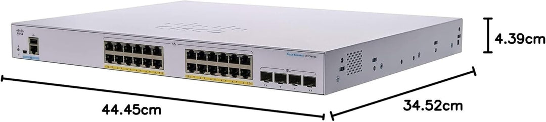 Cisco Business CBS350-24FP-4X Managed Switch | 24 GE-Ports | Full PoE | 4 x 10G-SFP+ | Begrenzter Le