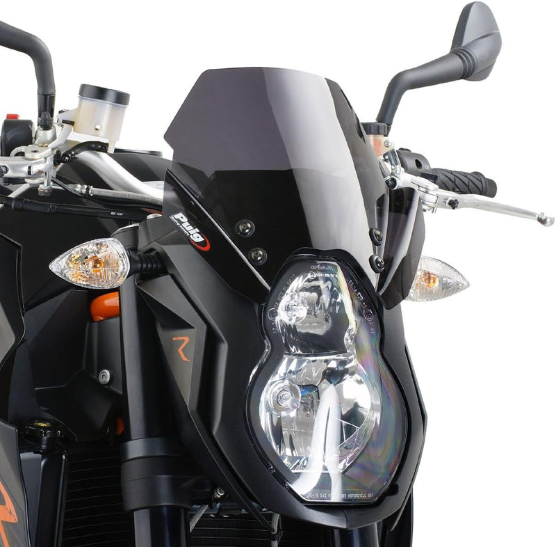 Puig 4942F Windschutzscheibe Cockpitverkleidung für KTM 990 SuperDuke/R 2007-2013, Dunkel getönt, Me