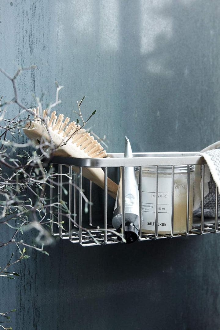 House Doctor Basket, Bath, Single, l: 28 cm, b: 11 cm, h: 9,5 cm, Glas, Silber l: 28 cm, b: 11 cm, h