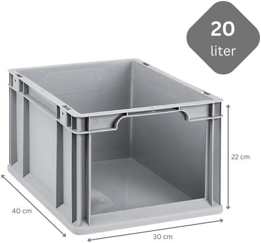 PROREGAL Eurobox NextGen Store | HxBxT 22x30x40cm | 20 Liter | Front offen | Eurobehälter, Transport