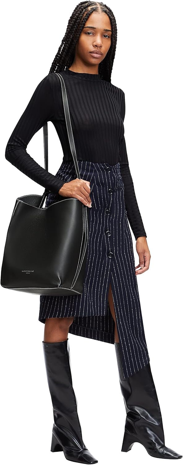 Liebeskind Damen Bowie Hobo L Schwarz, Schwarz