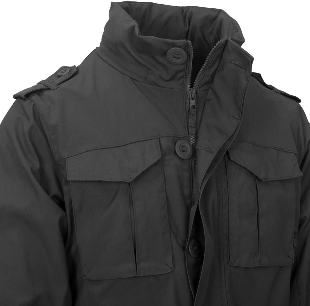 Helikon-Tex Jacke Herren M65 Covert - Taktische Feldjacke mit Versteckte Kapuze & DuraCanvas - Windd
