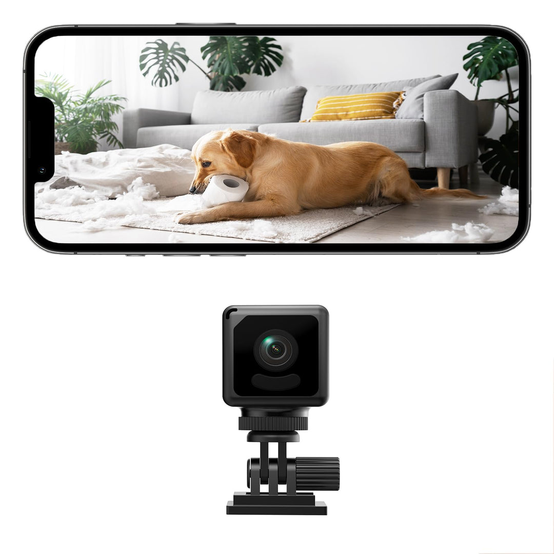 4K Mini Camera, HD Überwachungskamera Innen, Innen Akku 2,4 GHz WiFi Kamera, Lange Laufzeit,Bewegung