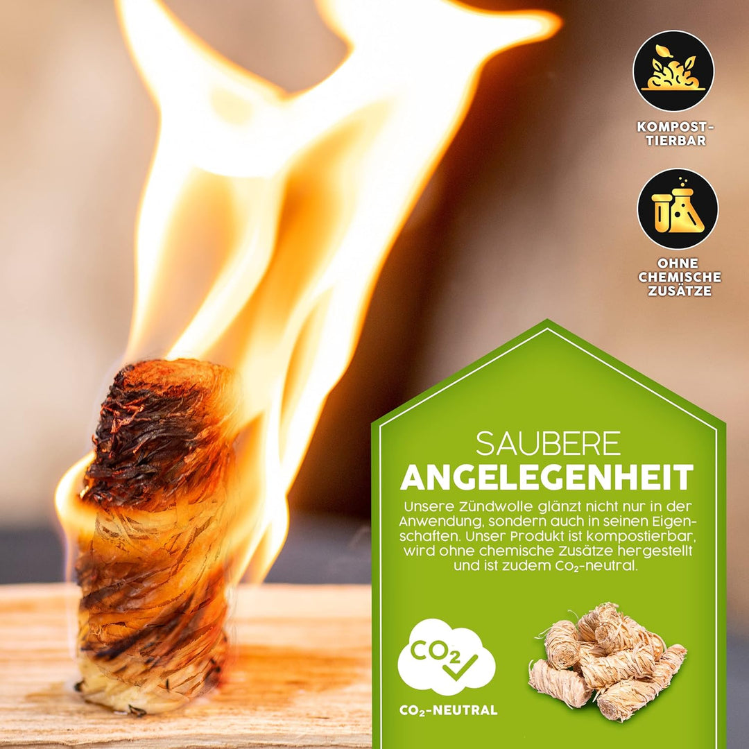 grillas 5 kg Bio-Kaminanzünder und Öko-Grillanzünder ca. 400 Stück aus Holzwolle, in pflanzlichem Wa