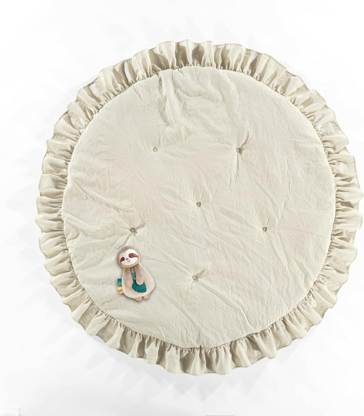 Lush Decor Baby Runde Rüschen-Spielmatte, 91,4 cm Durchmesser, neutral, Neutral