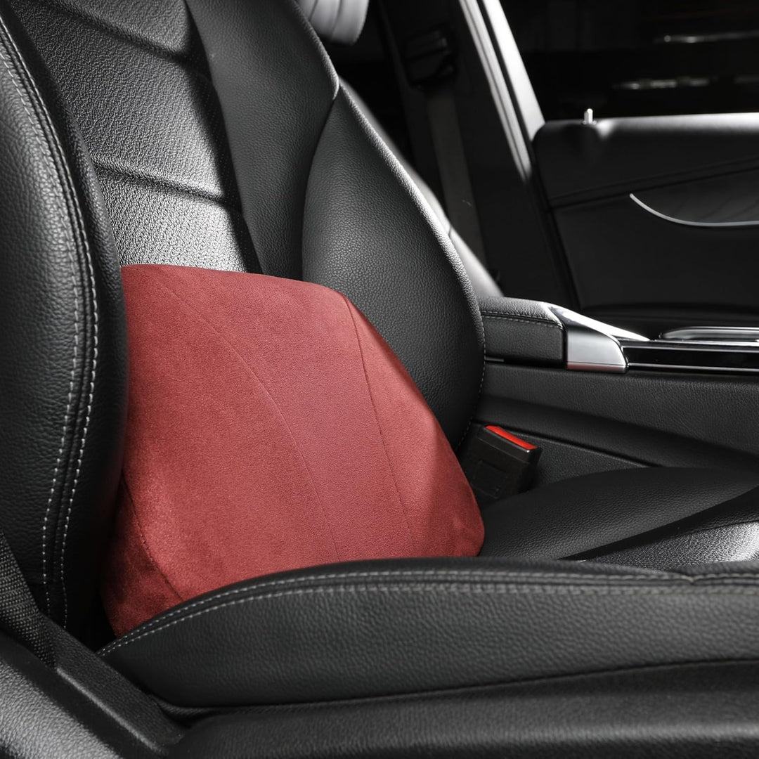 Lendenstützkissen Auto, Memory Foam Füllung & Hautfreundliches Samtleder – Taillengerechte Passform